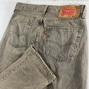 Levi's 501 Jeans Men's Size 32x33 Beige Non Stretch Straight Leg Button Fly